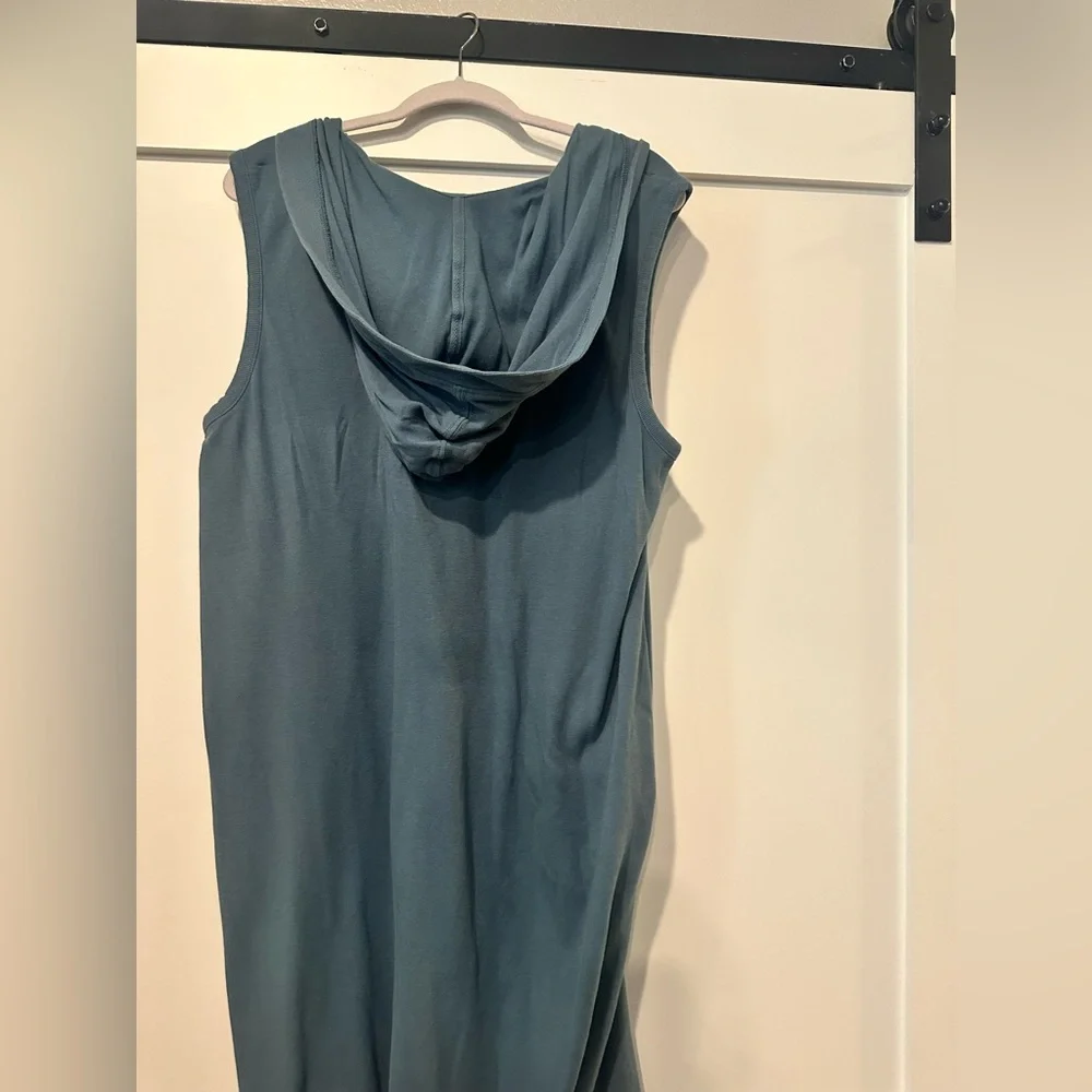 Pact Teal Hooded Sleeveless Casual Midi Dress - Picture 2 of 4